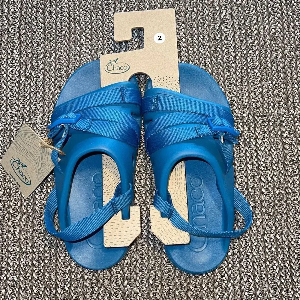 Chaco Childrens Chillos Sport Sandal Slip On  Blue‎ Size 2 New